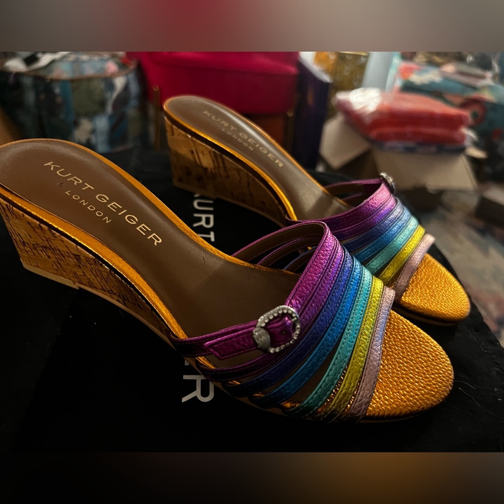 Kurt Geiger Vibrant Multicolor Wedge Sandals
